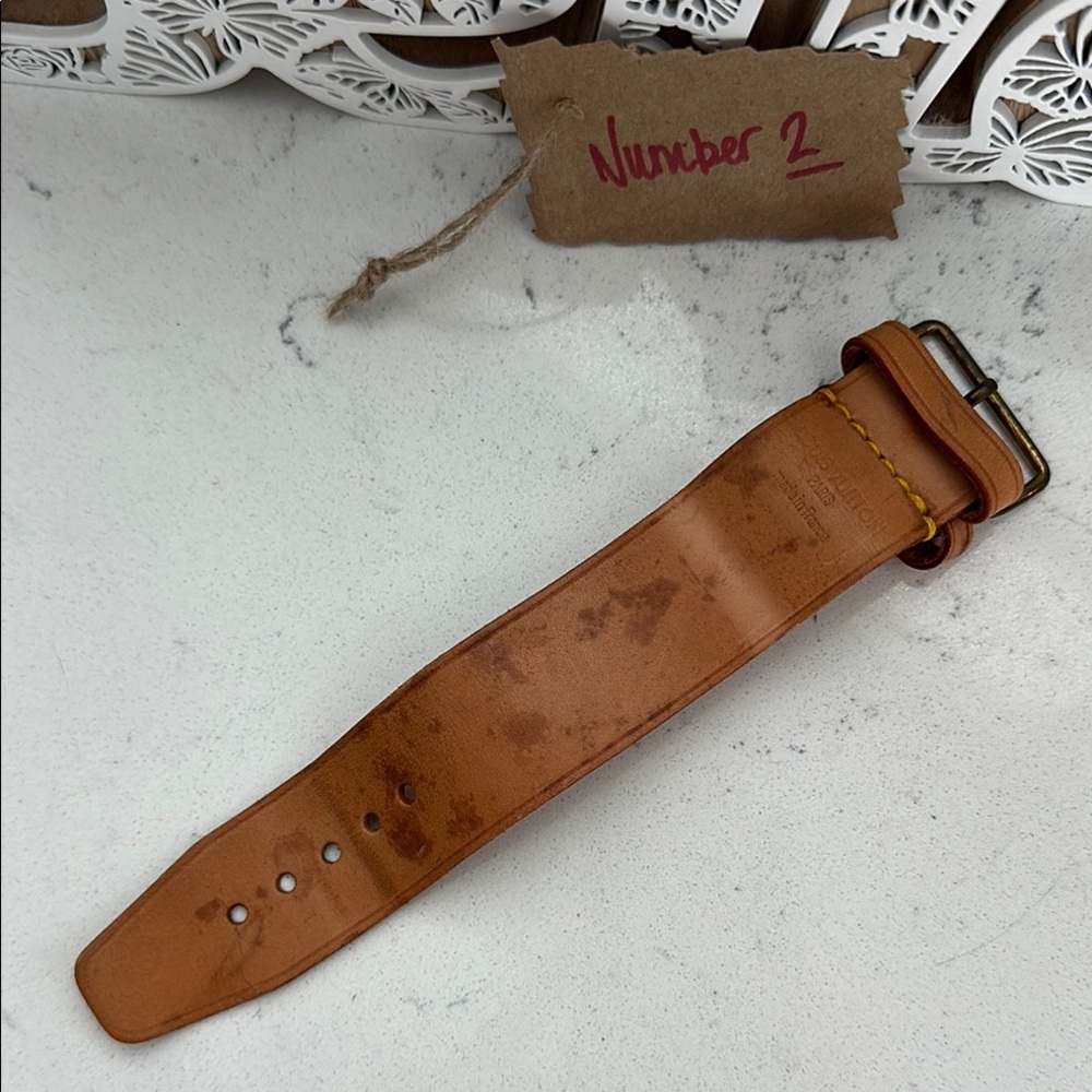 LV#2 ~ Louis Vuitton Brown Leather Luggage Tags and Straps & Poignet - Picture 8 of 14